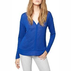 NWT Sanctuary Hanna Split Neck Blue Knit Top - XS